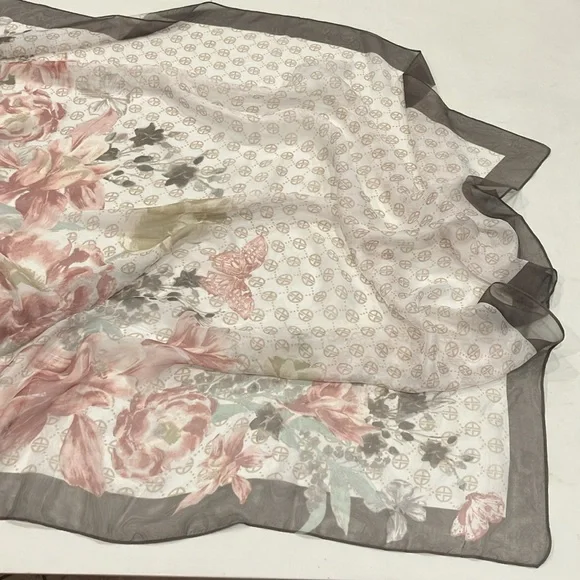 Giani Bernini | Pink & Gray Floral Scarf - Picture 4 of 11